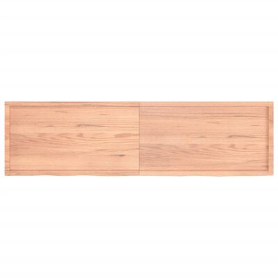 vidaXL Wastafelblad 220x60x(2-6) cm behandeld massief hout lichtbruin