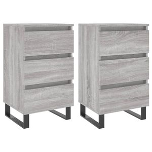 vidaXL Nachtkastjes 2 st 40x35x69 cm bewerkt hout grijs sonoma eiken