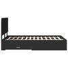 vidaXL Bedframe met hoofdeinde Zwart 135 x 190 cm Bewerkt hout