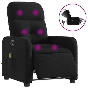 vidaXL Massagestoel elektrisch verstelbaar stof zwart