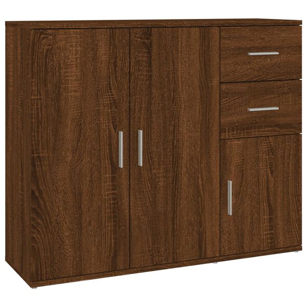 vidaXL Dressoir 91x29,5x75 cm bewerkt hout bruin eikenkleur