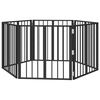vidaXL Hondenhek 6 pcs Zwart 60 x 60 cm Gegalvaniseerd staal