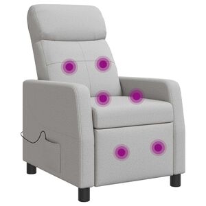 vidaXL Massage Recliner Wolkengrijs Stof