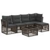 vidaXL Tuinbankenset 6 pcs Grijs poly rattan
