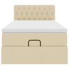 vidaXL Ottoman bed met matras 80x200cm stof crèmekleurig