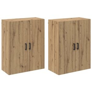 vidaXL Wandkast 2 st Artisan Eiken 69,5 x 34 x 90 cm Bewerkt hout