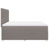 vidaXL Boxspring met matras stof taupe 200x200 cm
