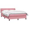 vidaXL Boxspring met matras fluweel roze 140x220 cm