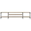vidaXL Tv-meubel 201x35x45 cm bewerkt hout en ijzer sonoma eikenkleur