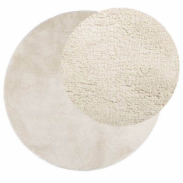 vidaXL Vloerkleed OVIEDO laagpolig &Oslash; 100 cm beige