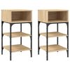 vidaXL Nachtkastjes 2 st 35x34,5x70 cm sonoma eikenkleurig