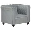 vidaXL Fauteuil Chesterfield-stijl echt leer grijs