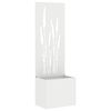 vidaXL Tuin Privacy Screen Fretwerk Wit 50 x 150 cm Koudgewalst staal