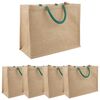vidaXL Jute handtassen 5 Natuurlijk en Groen 42 x 33 x 19 cm
