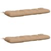 vidaXL Bank Kussens VIANEN 2 st 100% Polyester Zand 110 x 40 x 12 cm