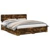 vidaXL Bedframe met lade Gerookt eiken 200 x 200 cm Bewerkt hout