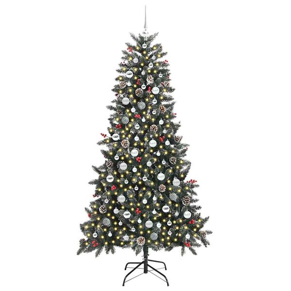 vidaXL Kunstkerstboom met 300 LED Groen 210 cm PVC en Plastic en Staal