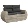 vidaXL 10-delige Loungeset met kussens poly rattan lichtgrijs
