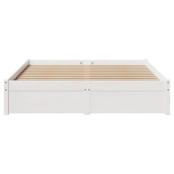 vidaXL Bedframe zonder matras massief grenenhout wit 140x190 cm