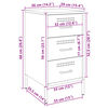 vidaXL Nachtkastje 36x39x68 cm staal wit
