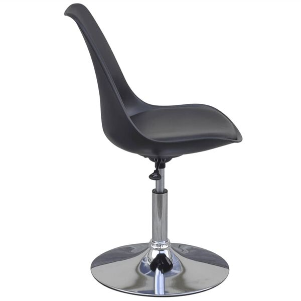 vidaXL Eetkamerstoelen draaibaar 2 st kunstleer zwart