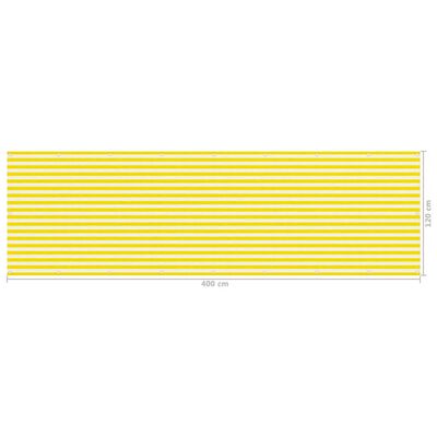 vidaXL Balkonscherm 120x400 cm HDPE geel en wit