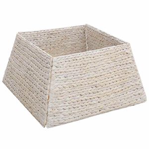 vidaXL Kerstboomkraag Vierkant Wit 50 x 50 x 25 cm Waterhyacint