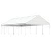 vidaXL Prieel met dak 11,15x5,88x3,75 m polyetheen wit