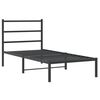 vidaXL Bedframe met hoofdbord metaal zwart 90x190 cm