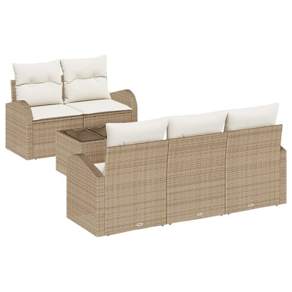 vidaXL Tuin Sofa Set Beige 55 x 55 x 37 cm poly rattan