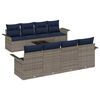 vidaXL Tuin Sofa Set 9 st Grijs en Marineblauw poly rattan