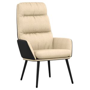 vidaXL Relaxstoel stof cr&egrave;mekleurig