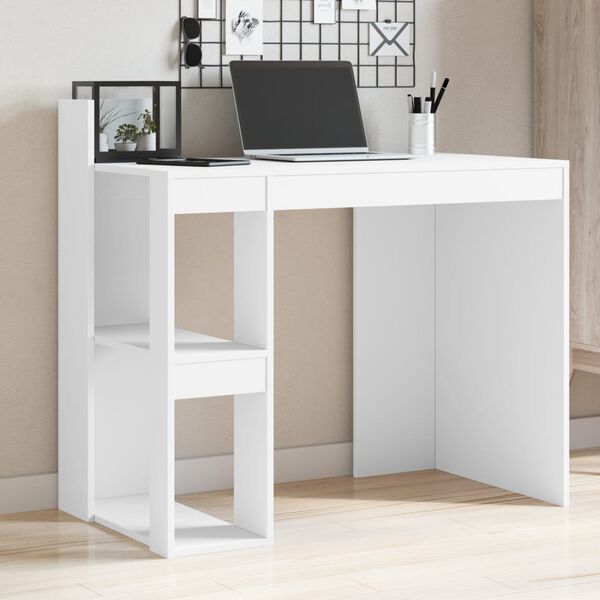 vidaXL Bureau 103,5x56,5x94 cm bewerkt hout wit