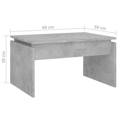 vidaXL Salontafel 68x50x38 cm bewerkt hout betongrijs