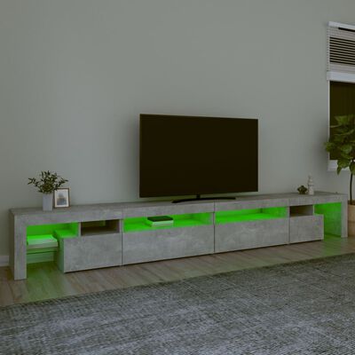 vidaXL Tv-meubel met LED-verlichting 290x36,5x40 cm betongrijs