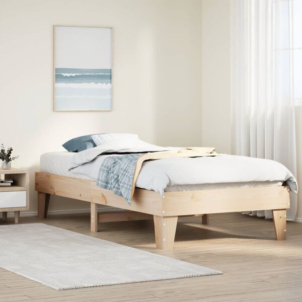 vidaXL Bedframe zonder matras massief grenenhout 75x190 cm