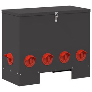 vidaXL Kip voerbak Zwart 60.5 x 29 x 51 cm Koudgewalst Staal