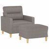 vidaXL Fauteuil met voetenbank 60 cm stof taupe