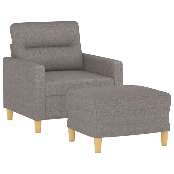 vidaXL Fauteuil met voetenbank 60 cm stof taupe