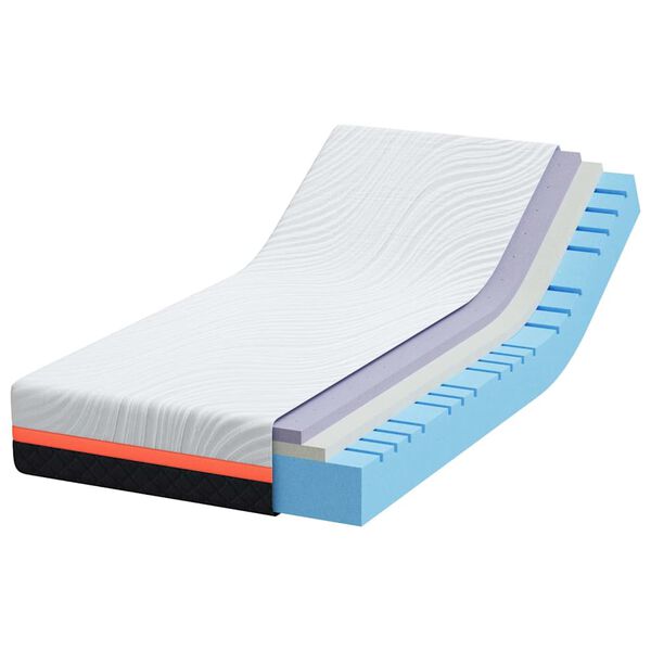 vidaXL Matras Wit en Grijs 90 x 200 cm Schuim