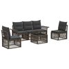 vidaXL Tuinbankenset 6 st Grijs poly rattan