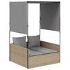 vidaXL Ligbed tweepersoons met dak en gordijn poly rattan beige