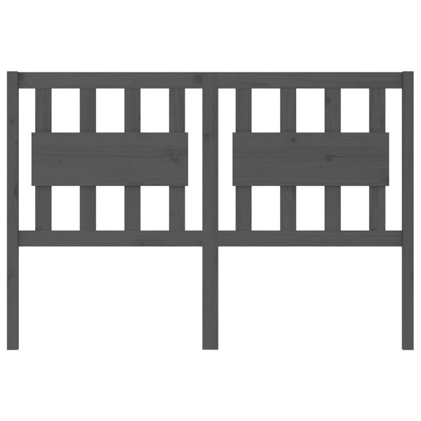 vidaXL Hoofdbord 125,5x4x100 cm massief grenenhout grijs