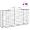 vidaXL Schanskorven 18 st gewelfd 200x30x100/120 cm ijzer