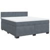vidaXL Boxspring met matras fluweel donkergrijs 180x200 cm