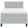 vidaXL LED Box Spring Bed met matras Lichtgrijs 90 x 200 cm Fluweel