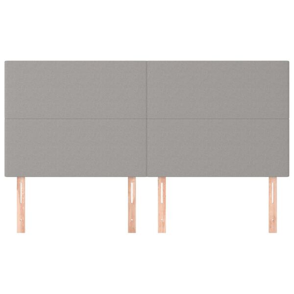 vidaXL Hoofdbord lichtgrijs 180x5x118/128 cm stof