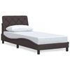 vidaXL Bedframe zonder matras 80x200 cm stof donkerbruin
