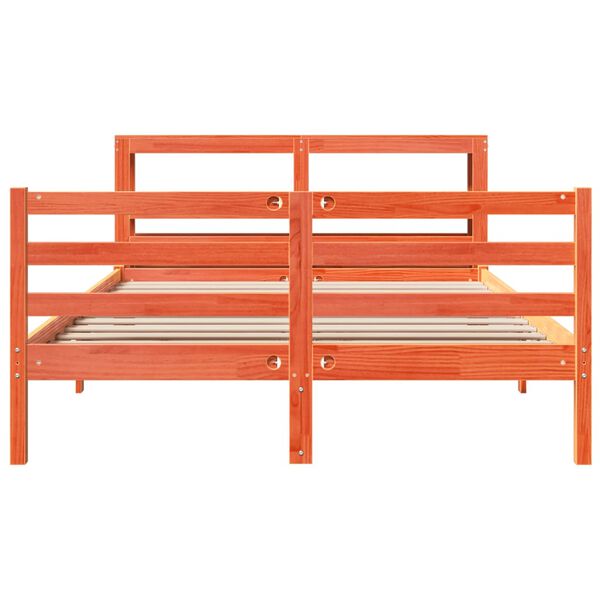 vidaXL Bedframe zonder matras massief grenenhout wasbruin 120x200 cm