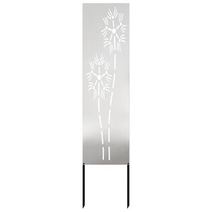 vidaXL Tuin Privacy Screen Fretwerk Zilver 32 x 140 cm Roestvrij staal